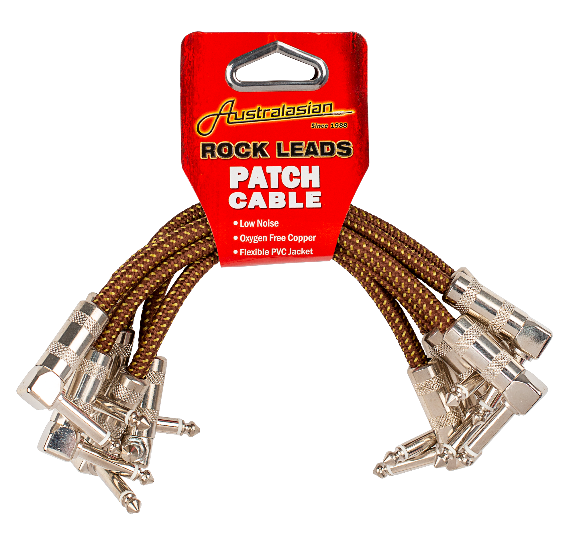 Australasian | AMS615BV | 6 Inch OFC Patch Cables - Pack Of 6 | Vintage Tweed Australasian | AMS615BV | 6 Inch OFC Patch Cables - Pack Of 6 | Vintage Tweed